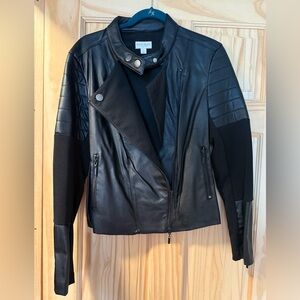 Bisou Bisou Black Leather Moto Jacket